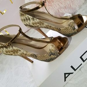 Aldo snake print high heels